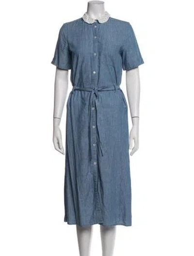 Pre-owned Sézane Midi Length Dress In Blue