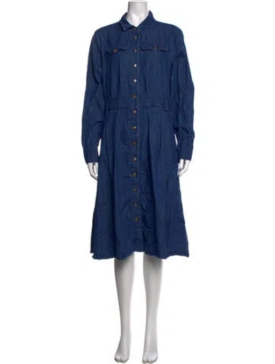 Pre-owned Sézane Midi Length Dress In Blue