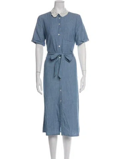Pre-owned Sézane Midi Length Dress In Blue