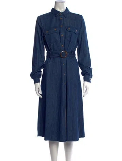 Pre-owned Sézane Midi Length Dress W/ Tags In Blue