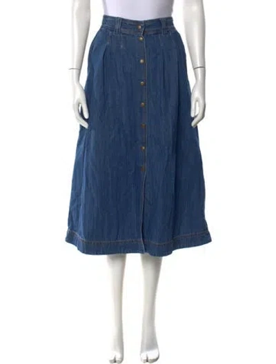 Pre-owned Sézane Midi Length Skirt In Blue