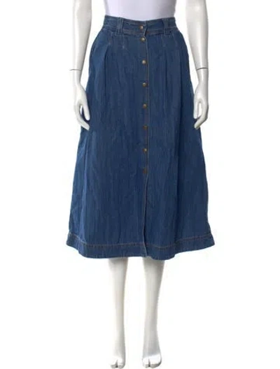 Pre-owned Sézane Midi Length Skirt In Blue