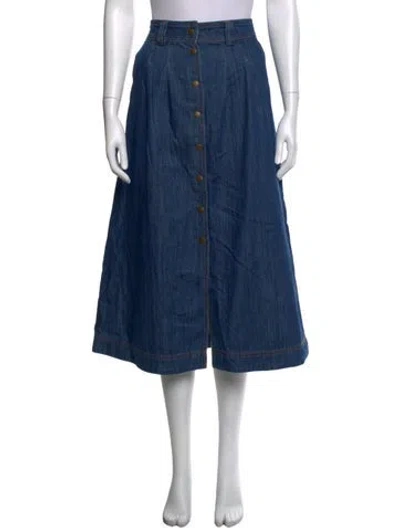 Pre-owned Sézane Midi Length Skirt In Blue