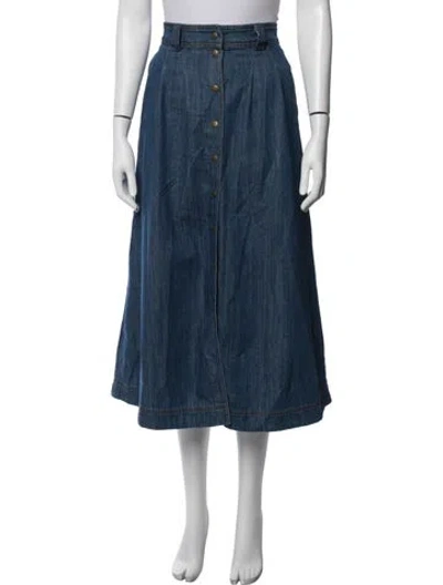 Pre-owned Sézane Midi Length Skirt In Blue