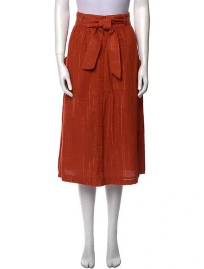 Pre-owned Sézane Midi Length Skirt In Orange