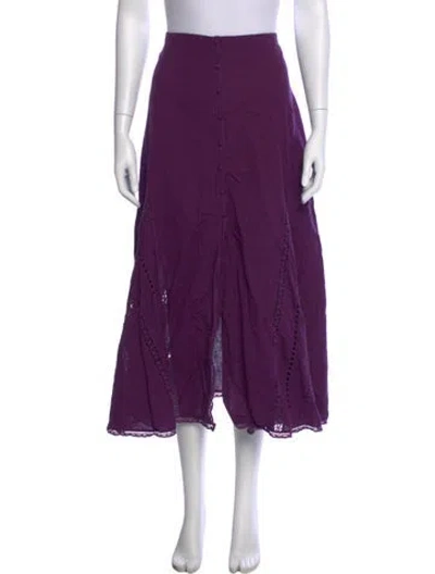 Pre-owned Sézane Midi Length Skirt In Purple