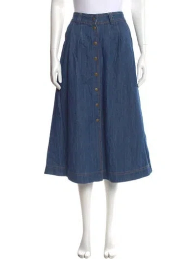 Pre-owned Sézane Midi Length Skirt W/ Tags In Blue