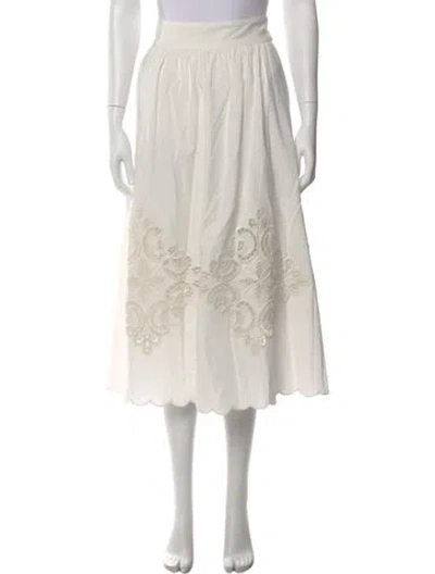 Pre-owned Sézane Midi Length Skirt In White