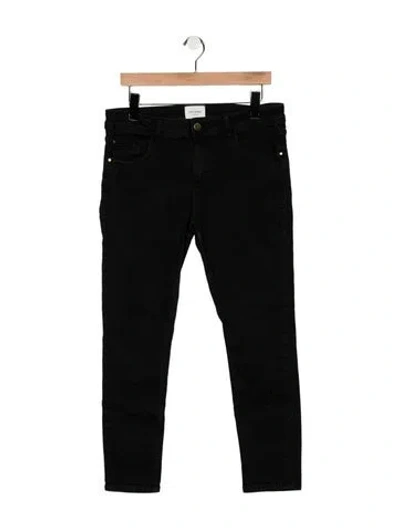 Pre-owned Sézane Mid-rise Skinny Leg Jeans In Black
