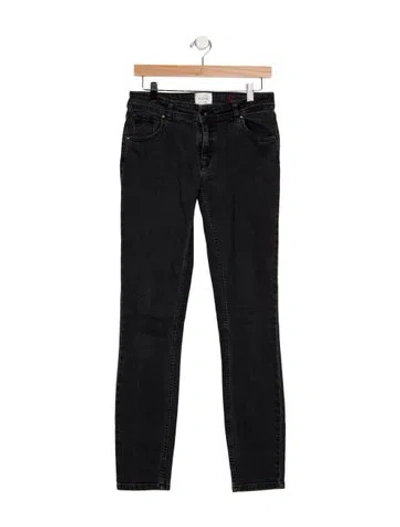 Pre-owned Sézane Mid-rise Skinny Leg Jeans In Black/blue