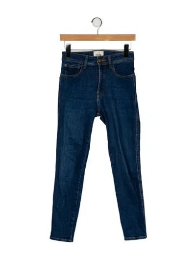 Pre-owned Sézane Mid-rise Skinny Leg Jeans In Blue