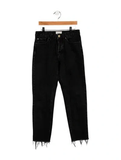 Pre-owned Sézane Mid-rise Straight Leg Jeans In Black