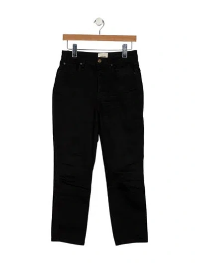 Pre-owned Sézane Mid-rise Straight Leg Jeans In Black