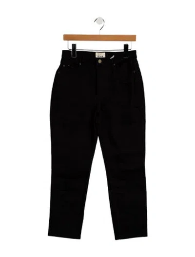 Pre-owned Sézane Mid-rise Straight Leg Jeans In Black