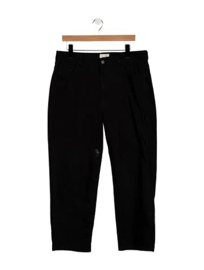 Pre-owned Sézane Mid-rise Straight Leg Jeans In Black