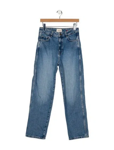 Pre-owned Sézane Mid-rise Straight Leg Jeans In Blue