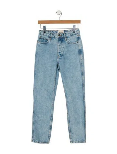 Pre-owned Sézane Mid-rise Straight Leg Jeans In Blue
