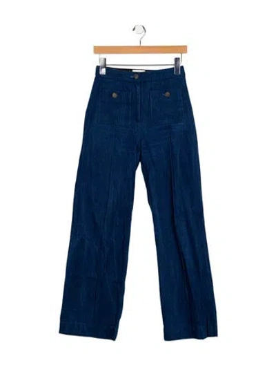 Pre-owned Sézane Mid-rise Straight Leg Jeans In Blue