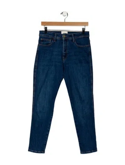 Pre-owned Sézane Mid-rise Straight Leg Jeans In Blue
