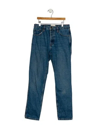 Pre-owned Sézane Mid-rise Straight Leg Jeans In Blue