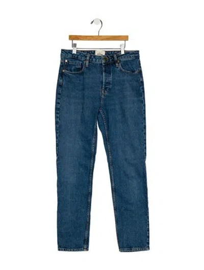 Pre-owned Sézane Mid-rise Straight Leg Jeans In Blue