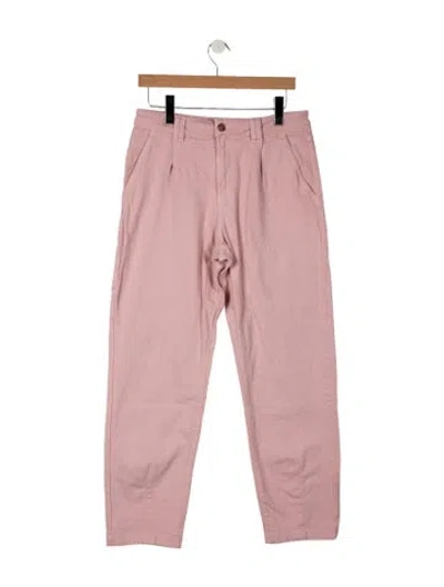 Pre-owned Sézane Mid-rise Straight Leg Jeans In Pink