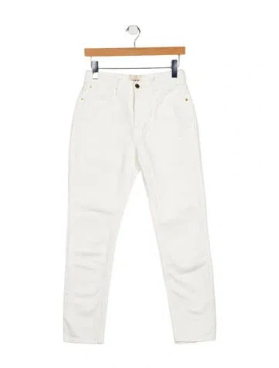 Pre-owned Sézane Mid-rise Straight Leg Jeans In White