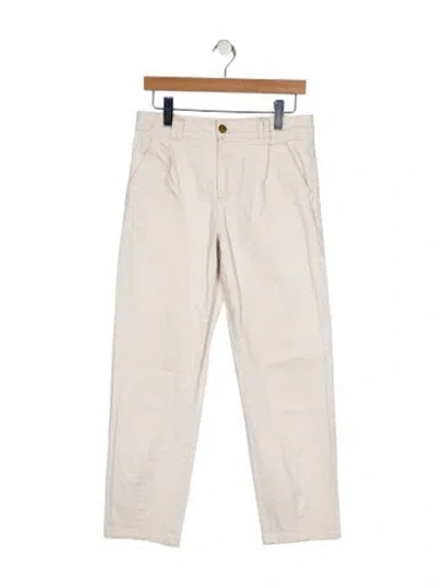 Pre-owned Sézane Mid-rise Straight Leg Jeans In White