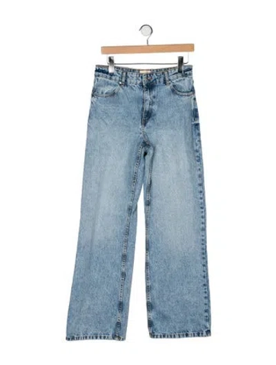 Pre-owned Sézane Mid-rise Wide Leg Jeans In Blue