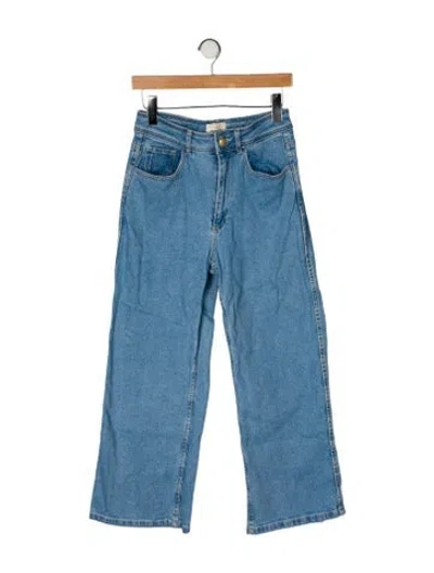 Pre-owned Sézane Mid-rise Wide Leg Jeans In Blue