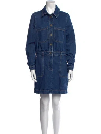 Pre-owned Sézane Mini Dress In Blue
