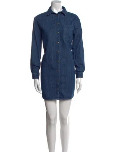 Pre-owned Sézane Mini Dress In Blue