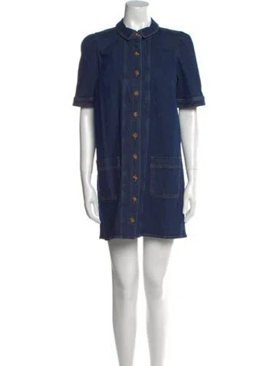 Pre-owned Sézane Mini Dress In Blue