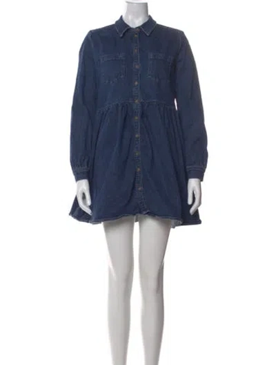 Pre-owned Sézane Mini Dress In Blue