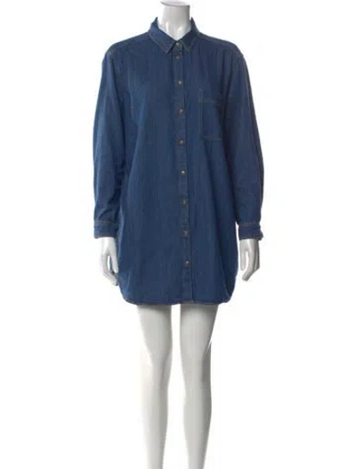 Pre-owned Sézane Mini Dress In Blue