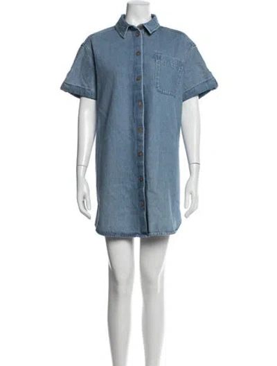 Pre-owned Sézane Mini Dress In Blue