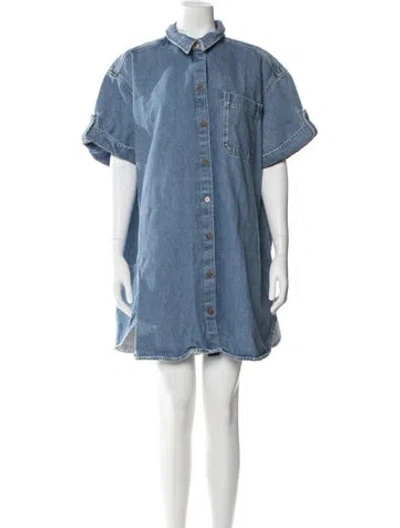 Pre-owned Sézane Mini Dress In Blue