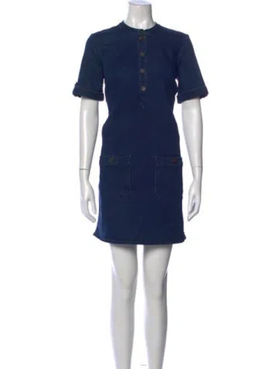 Pre-owned Sézane Mini Dress In Blue