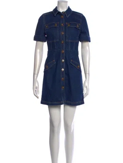 Pre-owned Sézane Mini Dress In Blue