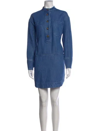 Pre-owned Sézane Mini Dress In Blue