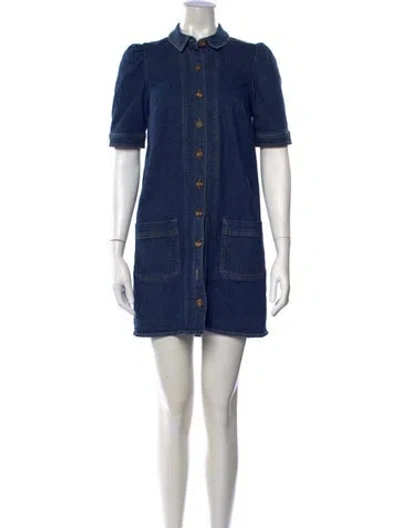 Pre-owned Sézane Mini Dress In Blue