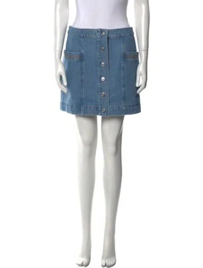 Pre-owned Sézane Mini Skirt In Blue