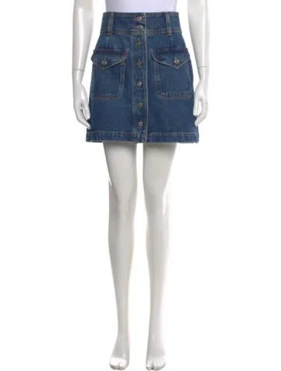 Pre-owned Sézane Mini Skirt In Blue