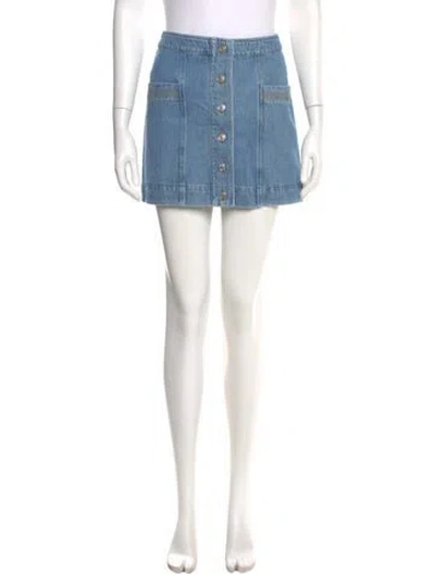 Pre-owned Sézane Mini Skirt W/ Tags In Blue