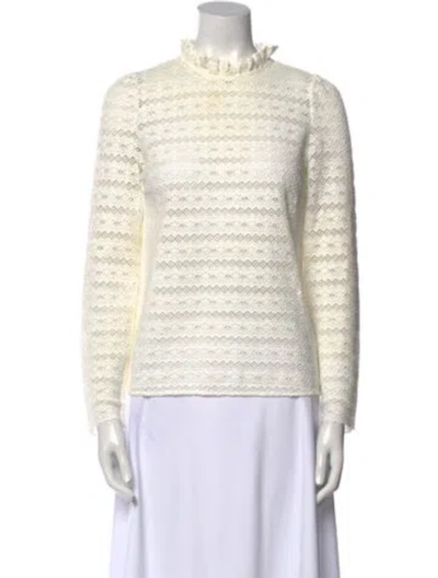 Pre-owned Sézane Mock Neck Long Sleeve Sweatshirt In Neutral