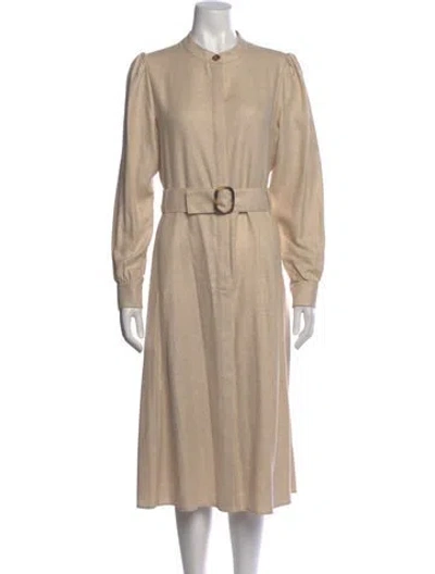 Pre-owned Sézane Mock Neck Midi Length Dress W/ Tags In Neutral