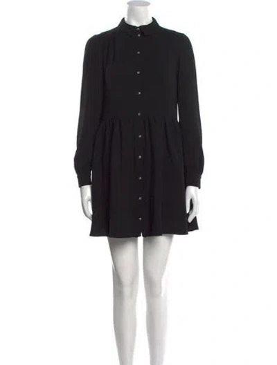 Pre-owned Sézane Mock Neck Mini Dress In Black