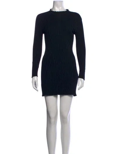 Pre-owned Sézane Mock Neck Mini Dress In Black