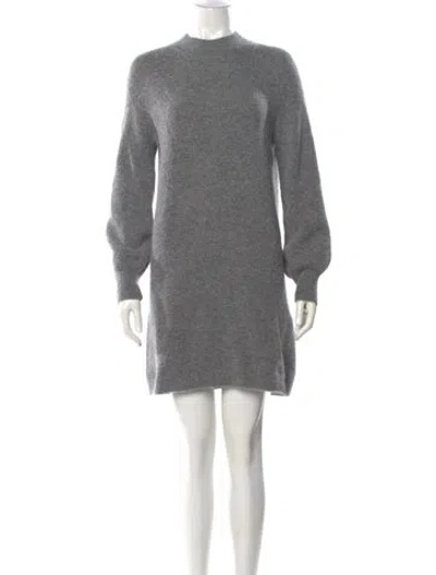 Pre-owned Sézane Mock Neck Mini Dress In Gray