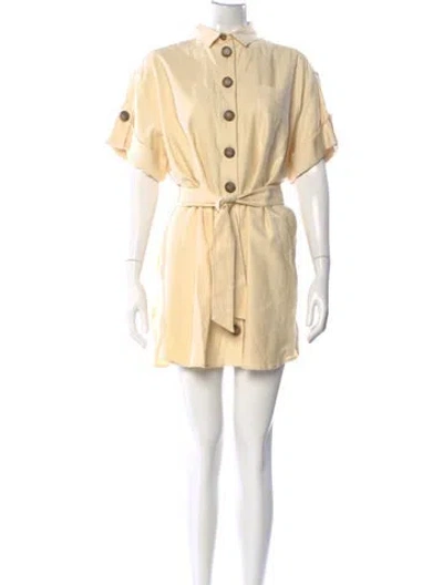 Pre-owned Sézane Mock Neck Mini Dress In Neutral